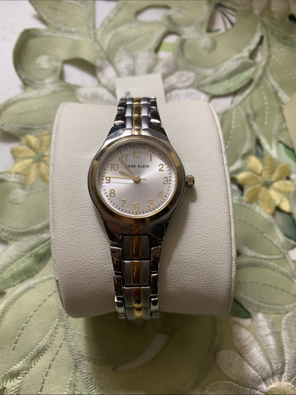 Anne Klein Two-Tone Silver and Gold Link Bracelet Watch ( working )
